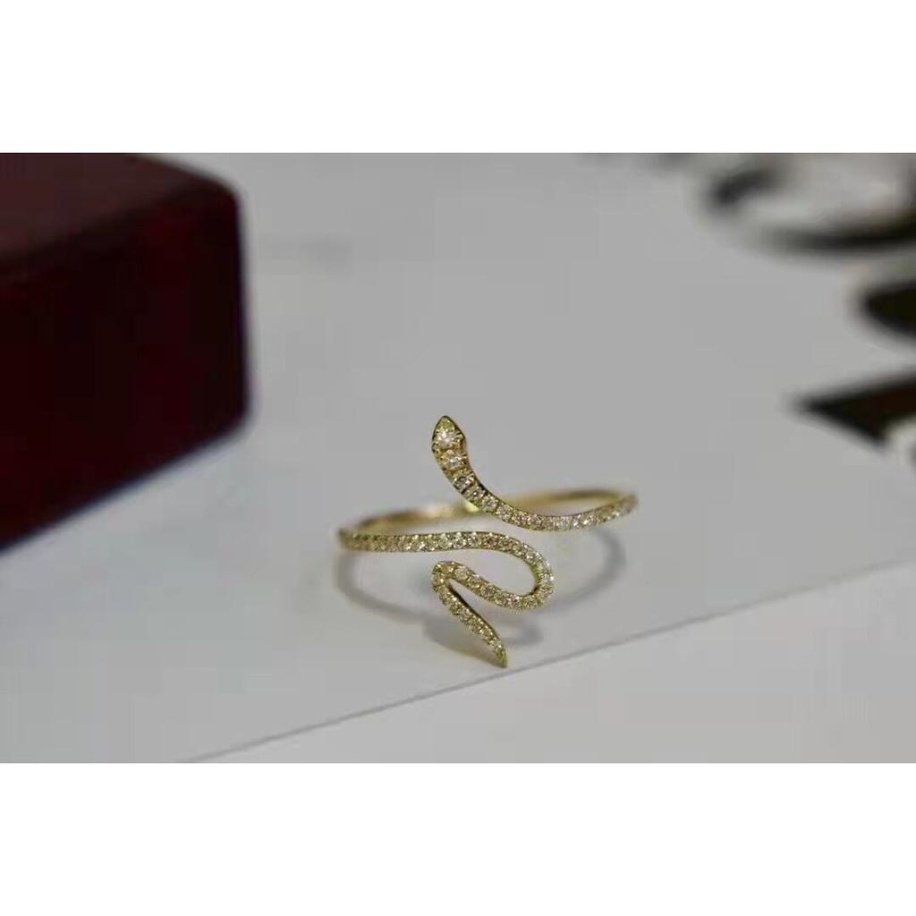 Fashionable Zircon Serpentine Ring Simple Open Serpentine Ring Ins Fresh Style Ring