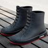 Couple Rain Boots Fashion Rubber Gumboot Non-slip Fishing Shoes for Men Waterproof Garden Work Boots for Women Botas Para Lluvia