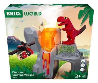 Brio Vulkan des Dinosaurier-Königreichs 36092 ab 3 Jahren Spielzeug Holzeisenbahn (Zug Dinosaurier)