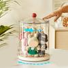 Rotating Display Stand For Collectible Keychains And Mini Figures With Multi Layer Storage Dustproof Clear Cover
