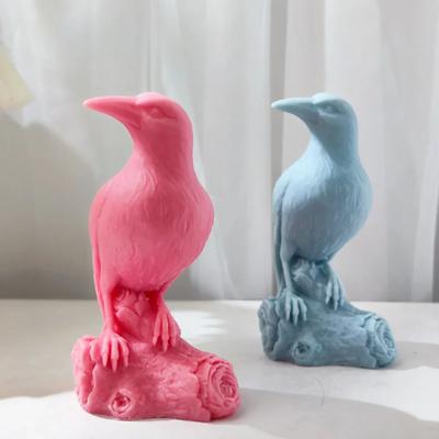 Forma silikonowa 3D Gałąź Wrona Świeca DIY Ręcznie Robiona Świeca Aromatyczna Kreatywna Wrona Na Biurko Dekoracja Domu Formy z Żywicy Epoksydowej