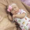 48cm Full Vinyl/Cloth Body Optional Reborn Dolls LouLou Cute Lifelike Closed Eyes Sleeping Simulation Doll Hand Painted Hair Rebirth Doll for Kid Gift