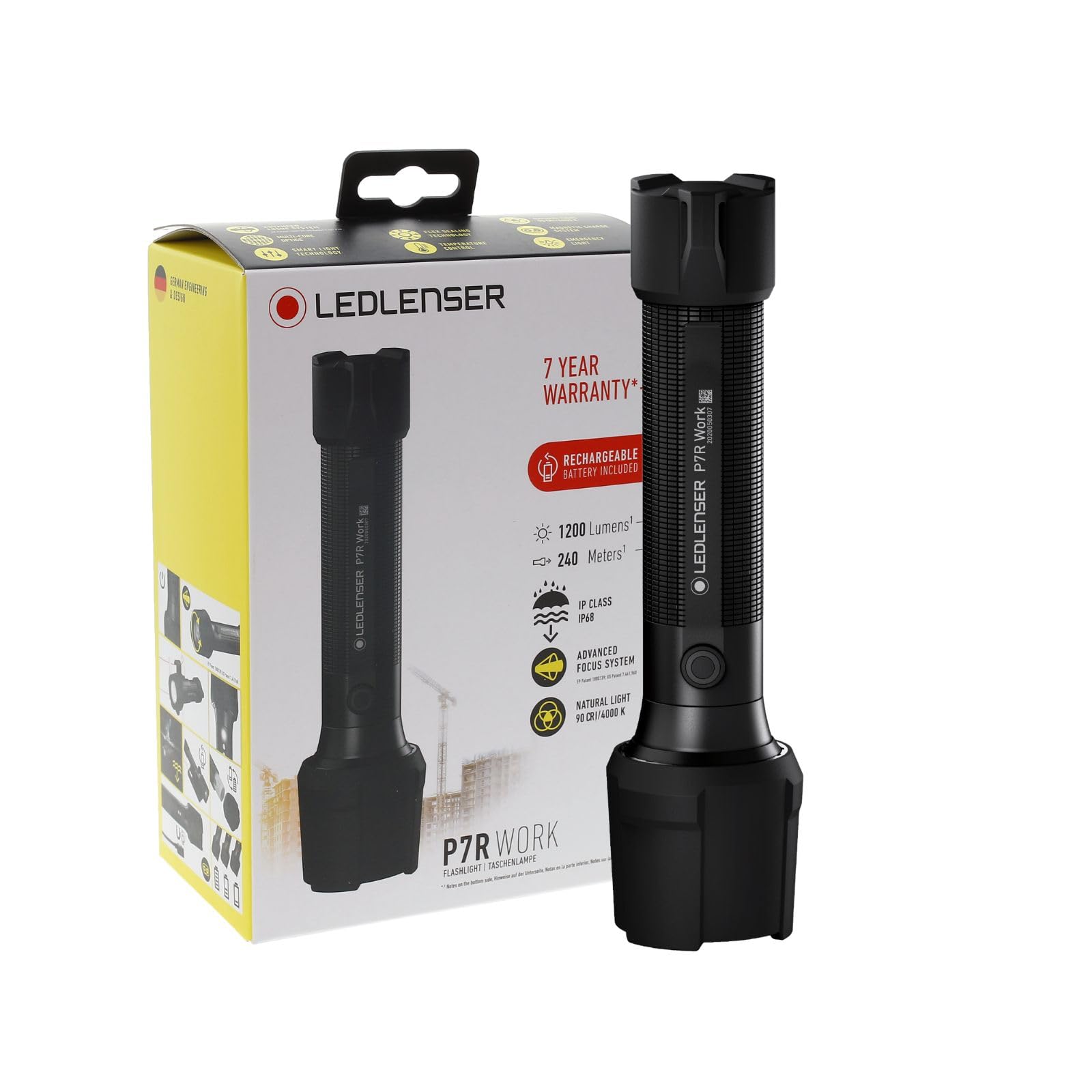 

Ledlenser P7R Work LED USB 502187 Japanese Flashlight, Rechargeable, Black, Small, [Official Product]
