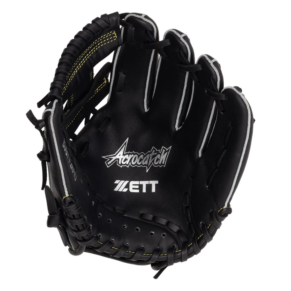 ZETT AcroCatch Youth Softball Size SS heights up to BJG772610 Glove, All-Around, Right-Handed Throw, Black, (For 120cm),