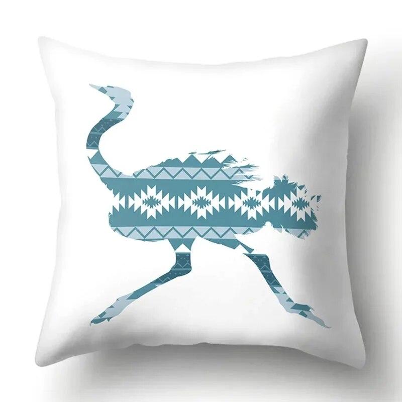 Simple Plaid Animal Pillowcase Puppy Cat Giraffe Pillowcase Children's Room Home Decoration Living Room Sofa Cushion Cover