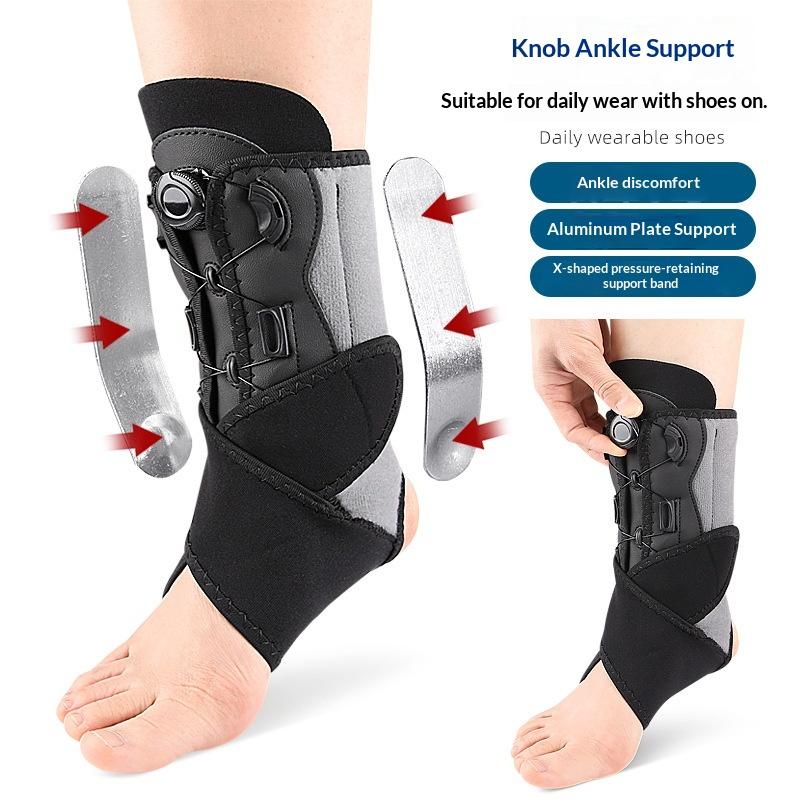 Hot Sale Unisex Stabilizing Ankle Brace Adjustable Dial Support Dual Aluminum Stays Open Toe Compression Strap Football Daily