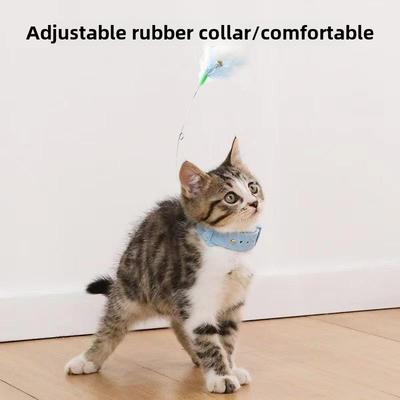 New Collar Self-hi Cat Teaser Stick Removable Interactive Feather Belt Bell Cat Toy Cat Teaser Stick Self-hi