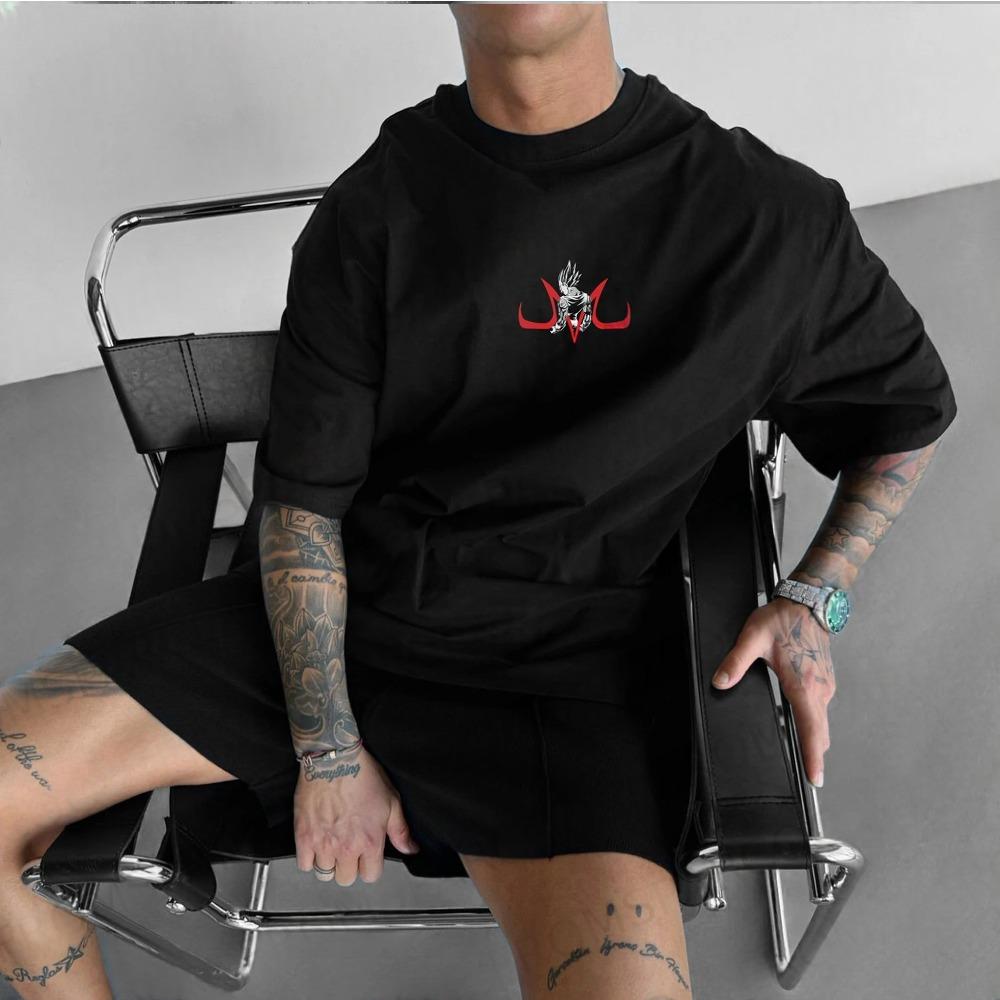 Dragon Ball Summer Men's T-Shirt Japanese Anime Vegeta Autumn High-end Harajuku Boys Children's Parent-Child Trend Short Sleeves