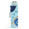 1PC Evil Eye Boho Geometric Pattern Print 750ml Color Plastic Sports Water Bottle Leakproof Flip Straw Lid Suitable for Sports Office Home Use