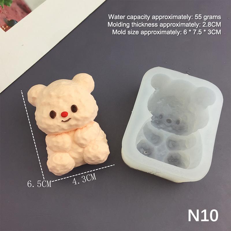 1pc For Baking Egg Bites Muffin Top Pan Chocolate Cake Pie Bakeware Tools Candle Molds Cartoon Animal Bunny Kitten Silicone Mold