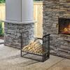 Fireplace Log Rack Tool Set, Multi-Accessory, 75 x 30 x 60 cm, Black Steel