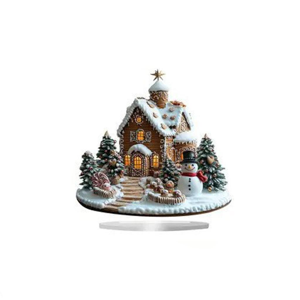 Christmas and Flat Acrylic Ornament, Holiday Scene Decoration, 20 cm, 11