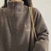 Damen-Sweatshirt, einfarbig, dick, lässig, Rollkragenpullover, modisch, Reißverschluss, Strickjacke, warme Jacke
