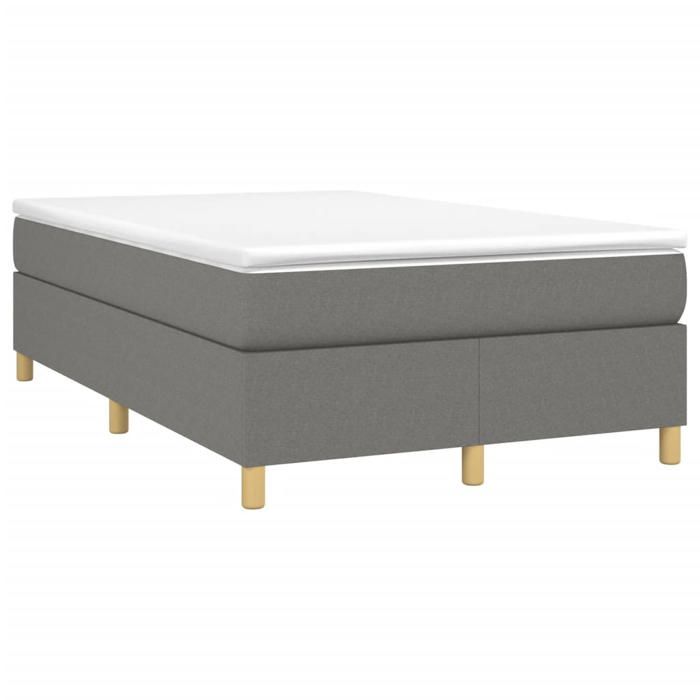 Maison Exclusive - Sommier à lattes de lit avec matelas Gris foncé 120x200cm Tissu