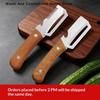 1Pcs Durable And Smooth Wooden Multi Functional Vegetable Peeler With Ergonomic Handle For Peeling And Slicing Fruits/Vegetables