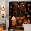 2025 Halloween Cats Pattern Bathroom Shower Curtain With 12  Hooks Home Bathroom Decor And Accessories