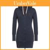 Womens Ladies Plain Zip Up Hooded Hoodie Sweatshirt Jumper Jacket Long Coat Tops In Comfortable Polyester Fabric