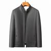 Leather jacket men's autumn and winter new business casual loose men's stand collar leather jacket middle-aged dad men's jacket