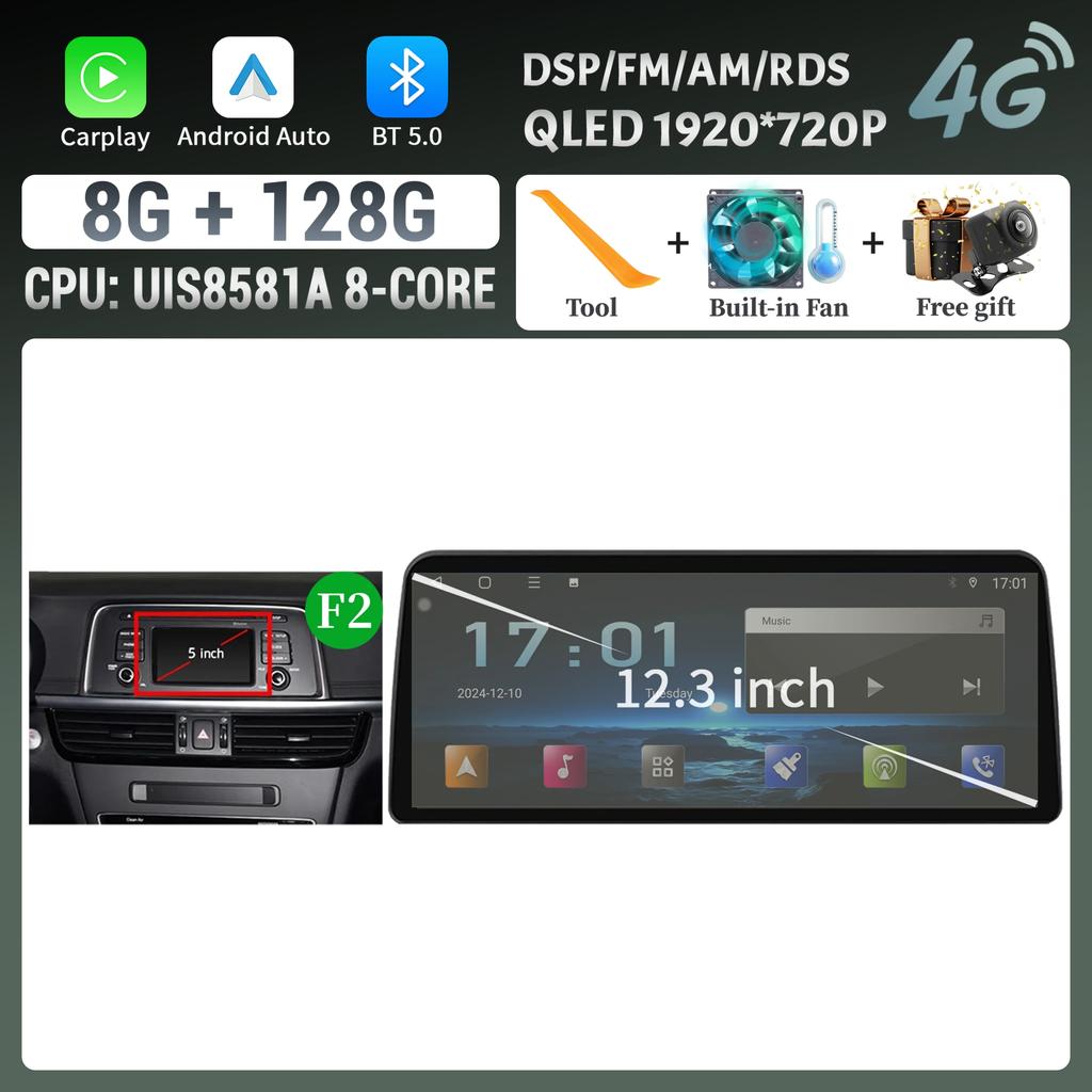 12,3 Zoll Android 14 Für KIA K5 Optima 2015 2016 2017 2018 2019 Autoradio Multimedia Navigation GPS Carplay Stereo Touchscreen