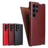 Retro Leder Handyhülle für Samsung Galaxy S25 Edge S24 S23 Plus S22 Ultra Vertikaler Flip Echtes Leder Harte Rückseite Funda