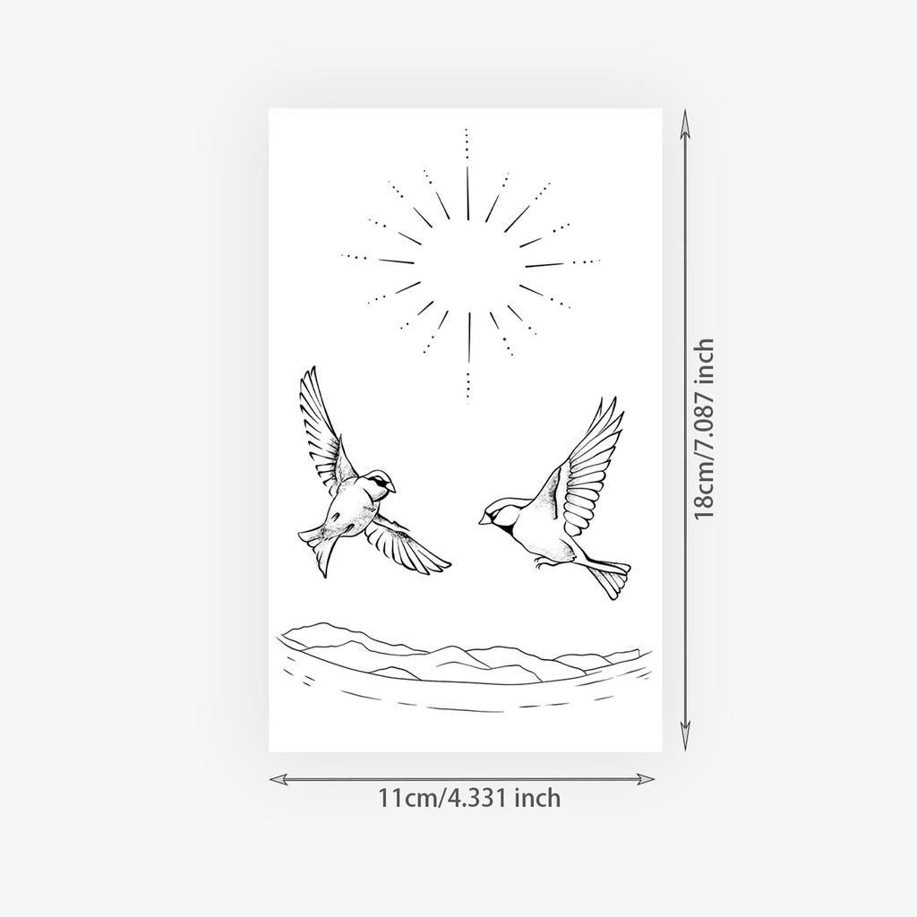 Herbal Swallow Line Tattoo Sticker Long-Lasting Waterproof Male And Female Personality Niche Semi-Permanent Tattoo Sticker