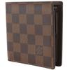 Louis Vuitton Portefeiulle Marco Bi-Fold Wallet N61675 Brown Damier Canvas Mens Used