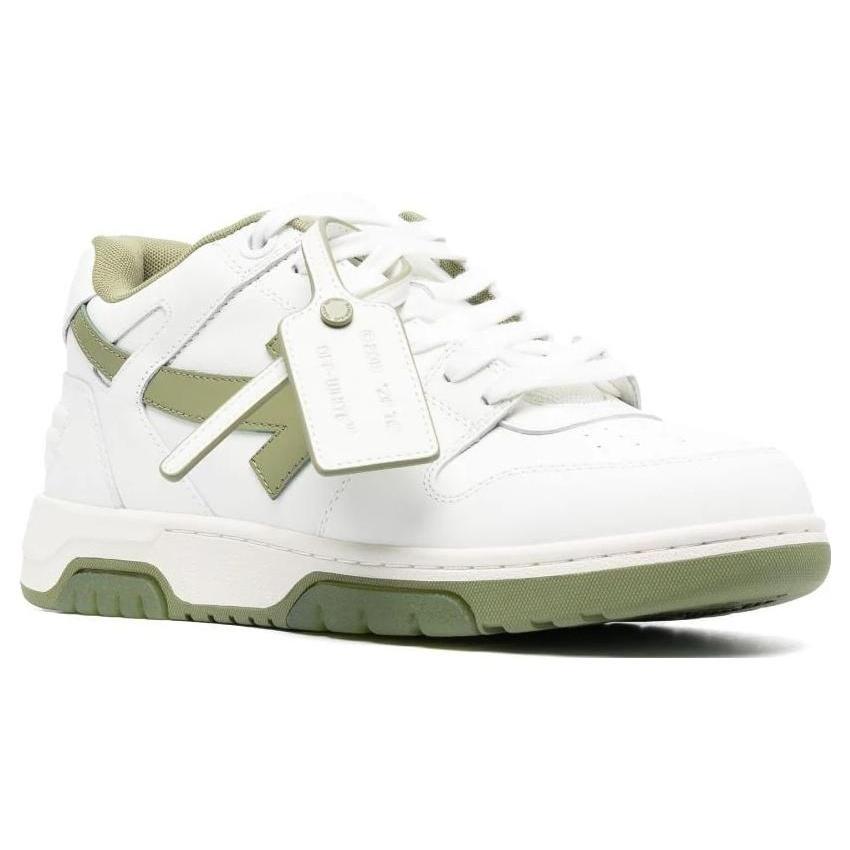 Off-White Out Of Office Leather Sneakers 'White Olive Green' Men's OMIA189F23LEA0020153
