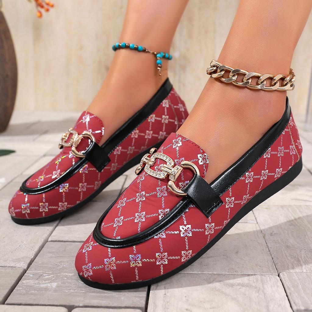 Women Loafers Comfortable Low Heel Summer Shoes Print Casual Slip-On Sneakers Colorful Large Size Flat Bottom Single Shoes Women