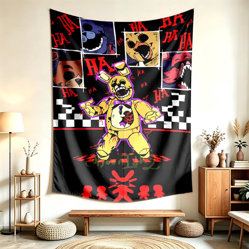 FNAF (14) Gobelenas, tinkantis namų, bendrabučių ir miegamųjų dekoravimui, švelnus liesti ir puiki dovana draugams bei šeimai