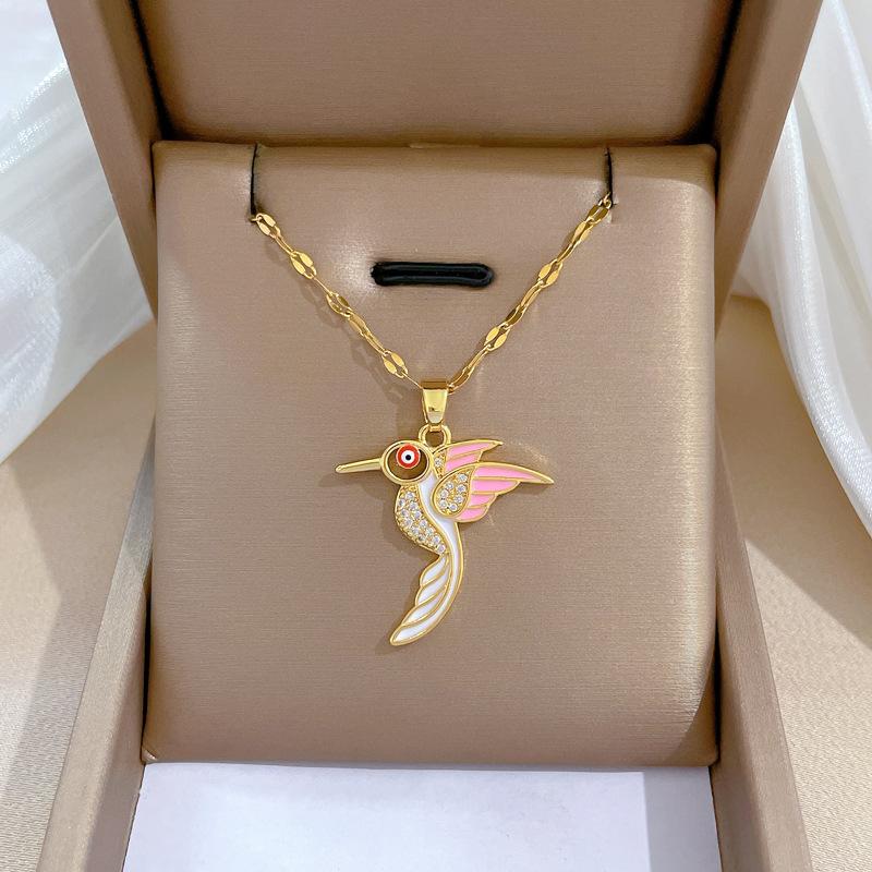 Full Diamond Luxury Light Luxury Banquet Wedding Necklace Female Internet Celebrity Versatile Collarbone Chain Titanium Steel Chain