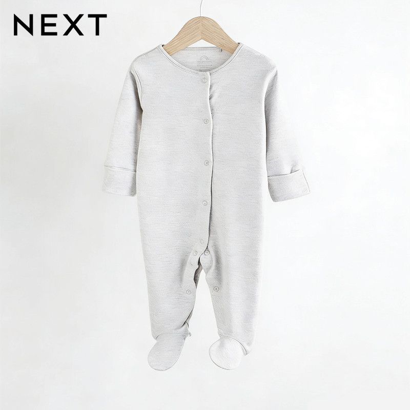

British Next Imported Baby Long-Sleeved Comfortable Pure Cotton Versatile One-Piece Romper Baby Nordic Simple Solid Color Romper Cartoon Gentleman Grey 3-6m Weight 4.5-7kg