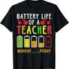Funny Teacher Battery Life Of A T Shirt Vintage Designer Clothes Streetwear Fashion Unisex Comfortable Stylish