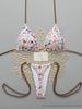 2026 Sexy Rückenfreier String mit Schlitz und Print Bikini Badeanzug