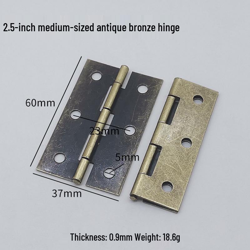 Flat Crown Hinges in Gold, Silver, Antique Bronze - Available in 1.5, 2, 3, & 4-inch Sizes