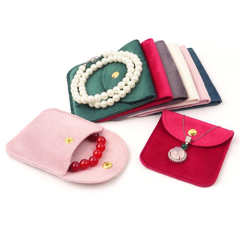 Schmuckbeutel Druckknopf Weiche Samttasche Umschlag Schmuckverpackungsbeutel Hochzeitsgeschenk Halskette Ohrringe Ringe Aufbewahrungstasche