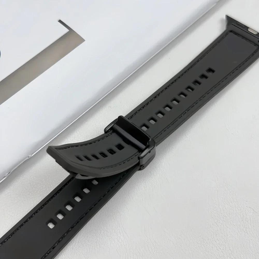Leather Loop Strap For Apple Watch Ultra Band 49mm 46mm 45mm 41mm 42mm 38mm Silicone Bracelet for IWatch Series11 10 9 8 7 3 4 5 6 Se 40mm