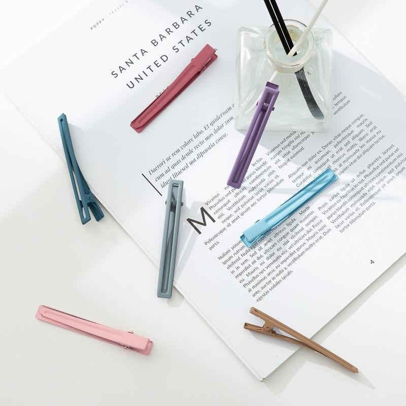 Set of 3 Gradient Coffee & Candy Color Duckbill Hair Clips - European & American Style