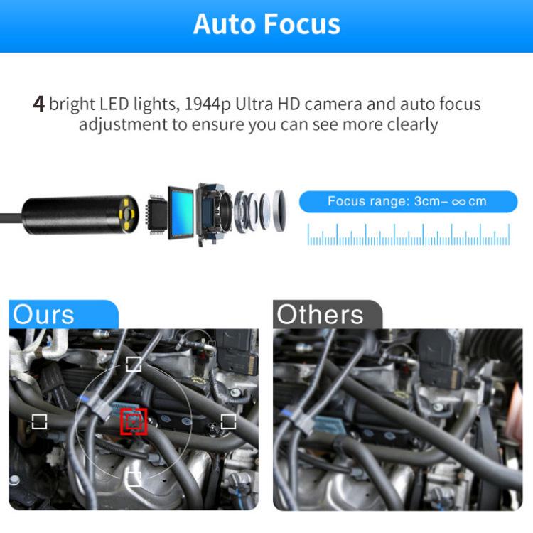 8-12mm Autofocus 5MP HD WiFi Endoscope for Mobile Phones & Industrial Pipe/Fish Finder