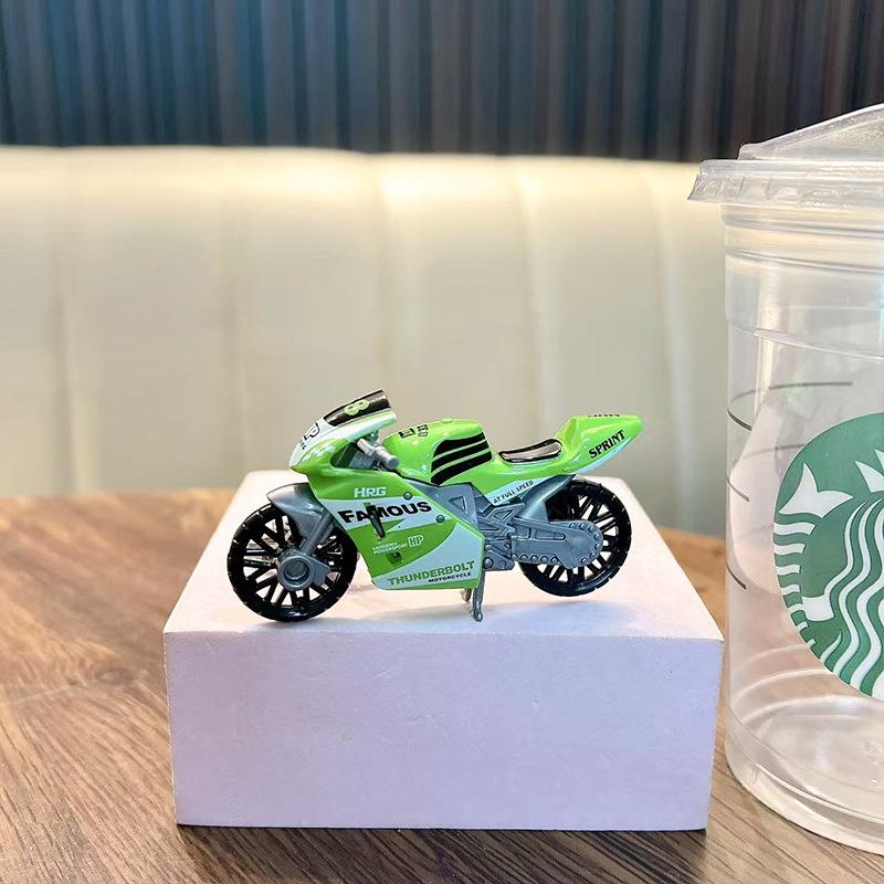 Trendy Cartoon Motorcycle Keychain Pendant - Cool Backpack Accessory and Gift