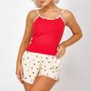 Trendy Love Heart Knit Pajama Set: Camisole & Shorts