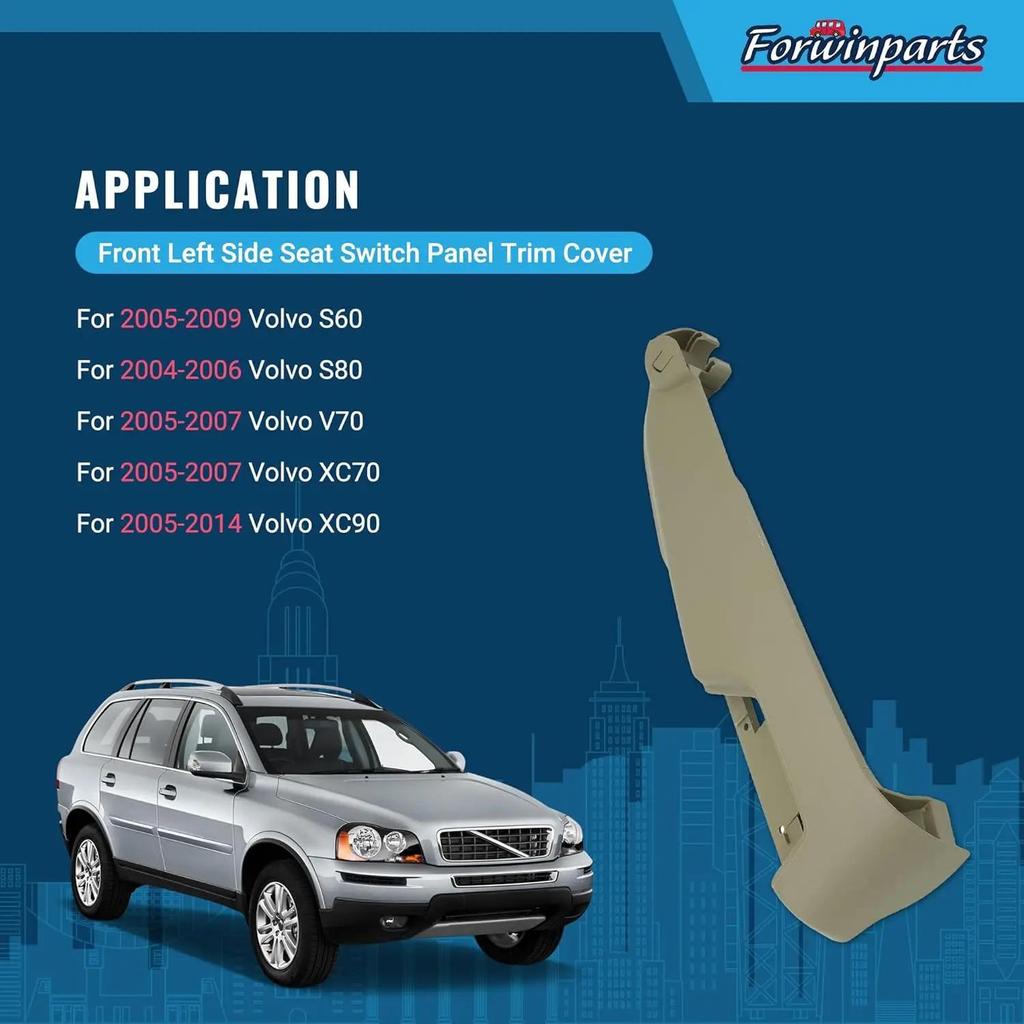 Placa de Cubierta del Interruptor de Ajuste del Asiento Volvo para XC90, XC70, V70, S80 (39802020, 39802016)