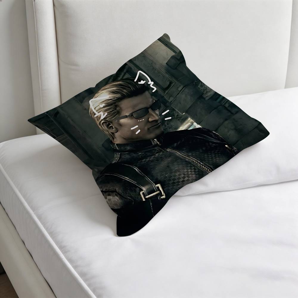 Funny AAlbert Wesker Decorative Square Pillow Cover Soft Comfortable Pillow Case Sofa Bed Home Decoration