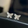 Neue Vintage 100% Reines 925 Sterling Silber Ohrstecker Mini Schmetterling Ohrstecker Für Frauen Pave Voll 5a Zirkonia Luxus Feiner Schmuck