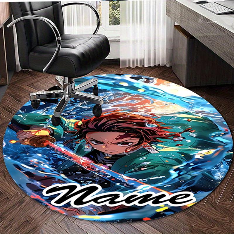 Personalized Demon Slayer Round Chair Office Rug - Perfect for Mat, Office Chair & More - Ideal Gift for Birthdays and Holidays