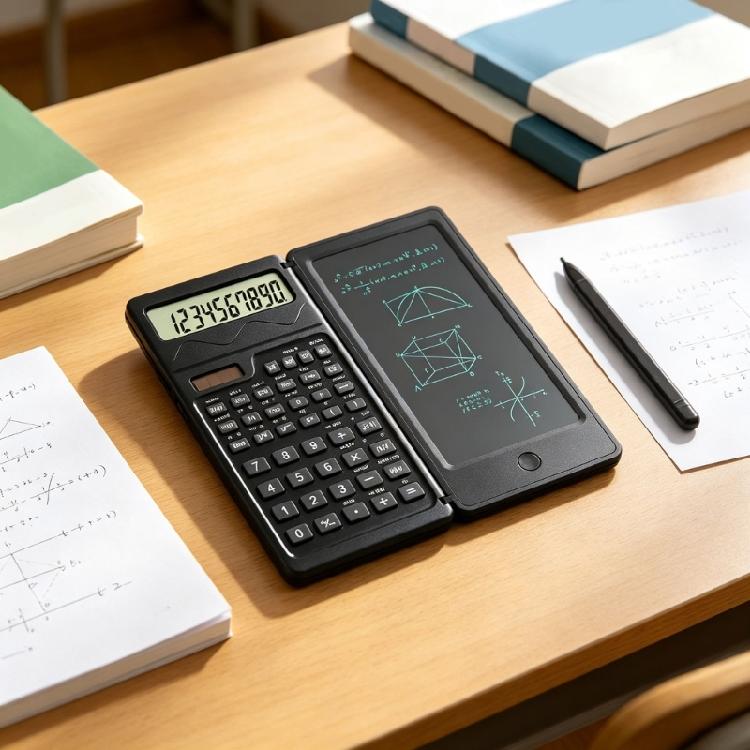 Writing Pad Scientific Calculator 2 In 1 Tool 65mm Display Screen Solar or Battery Power For Work Study