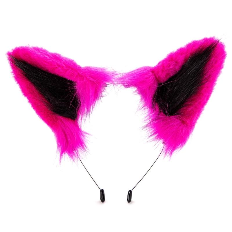 Realistic Wolf Ears Hairband Furry Headbands Plush for Coser Role Play and Photography Props