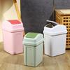 Mini Dual Swing Lid Table Trash Thickened Press Type Swing Cover Large Capacity Kitchen Hotel Bathroom Office Garbage Trash Can