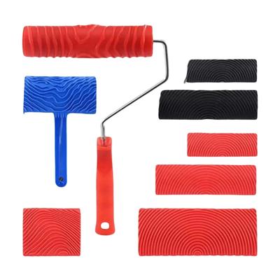 Safe Textured Paint Roller With Ergonomic Handle For Home Decoration Realistic Wood Effect Coating Tool