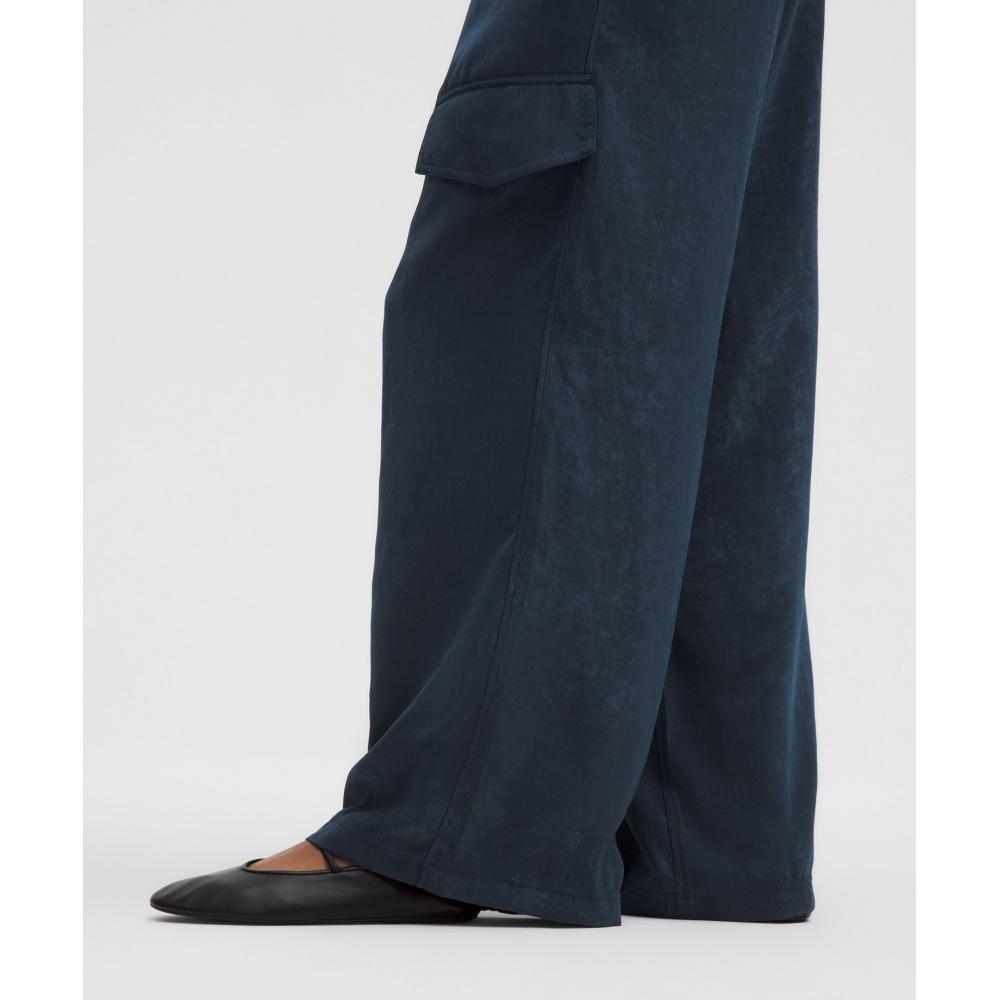Lululemon Matte Satin Relaxed Fit Mid Rise Cargo Pant True Navy