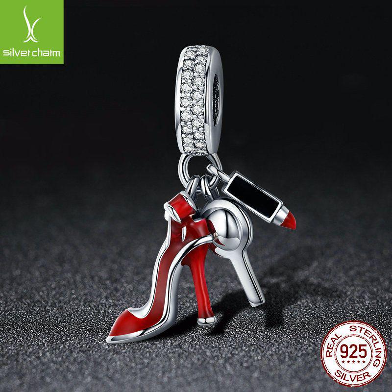 European & American S925 Sterling Silver Beads High Heels Queen Series DIY Pendant Jewelry Set